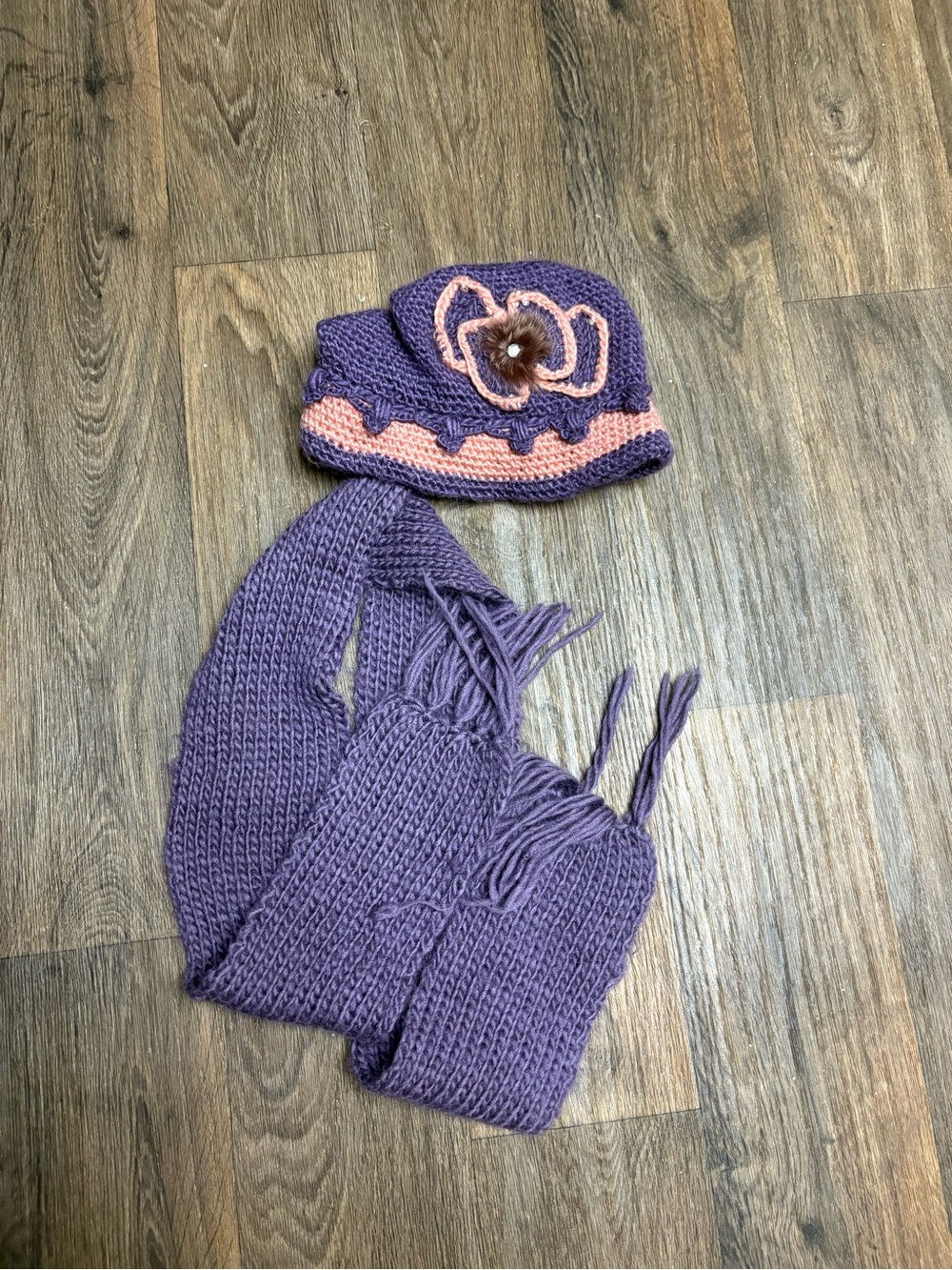 Bling Hat and Scarf set Purple.